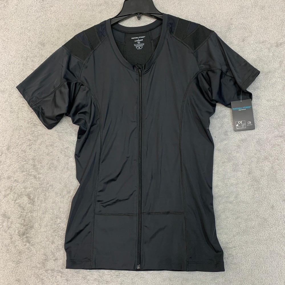 NWT AlignMed Posture Shirt 2.0 Zipper Men's 3XL Black Polyester Spandex Full Zip